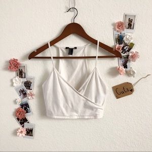 White Criss-Crossed Crop Top